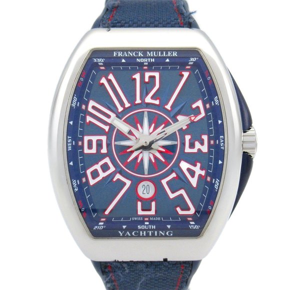 Franck Muller Vanguard Yachting Watch Stainless Steel Rubber Strap Men's Blue... - Picture 2 of 11